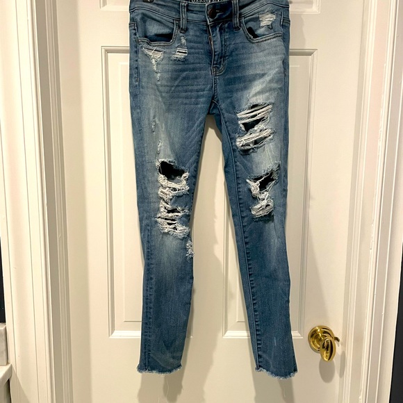 AMERICAN EAGLE | super super stretch cropped jegging  size 4 - Picture 6 of 8